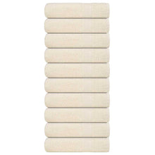 Handdoeken 10 st 50x100 cm 360 g/m² 100% katoen crèmekleurig