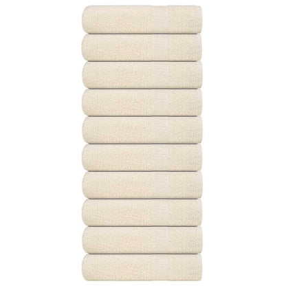 Handdoeken 10 st 50x100 cm 360 g/m² 100% katoen crèmekleurig