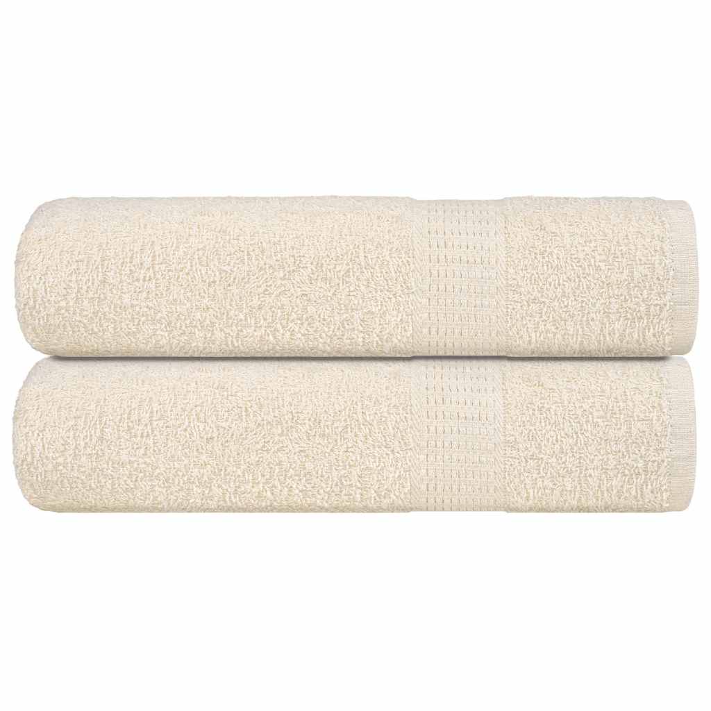 Douchehanddoeken 2 st 70x140 cm 360 g/m² 100% katoen crème