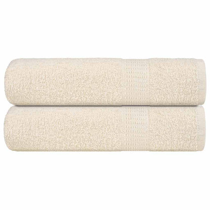 Douchehanddoeken 2 st 70x140 cm 360 g/m² 100% katoen crème