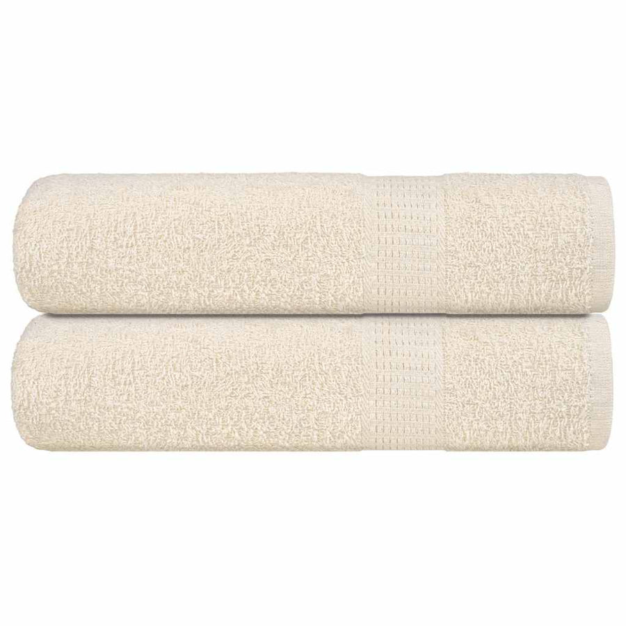 Douchehanddoeken 2 st 70x140 cm 360 g/m² 100% katoen crème