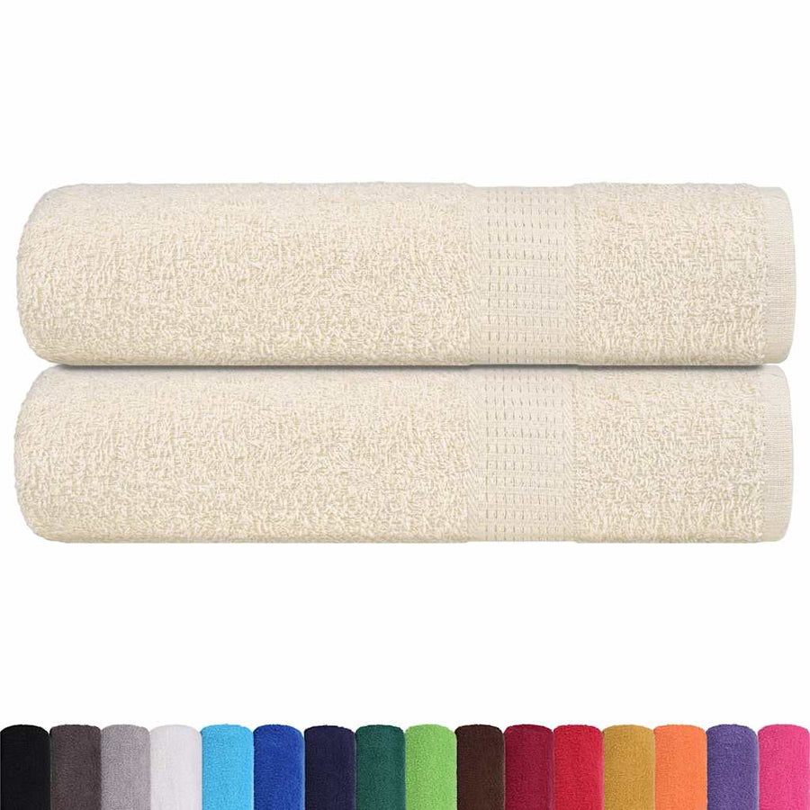 Douchehanddoeken 2 st 70x140 cm 360 g/m² 100% katoen crème