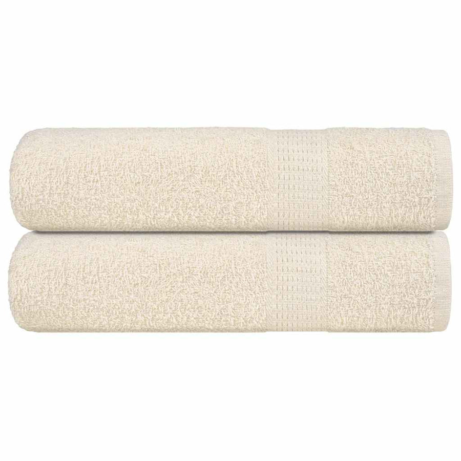 Badhanddoeken 2 st 100x150 cm 360 g/m² 100% katoen crèmekleurig