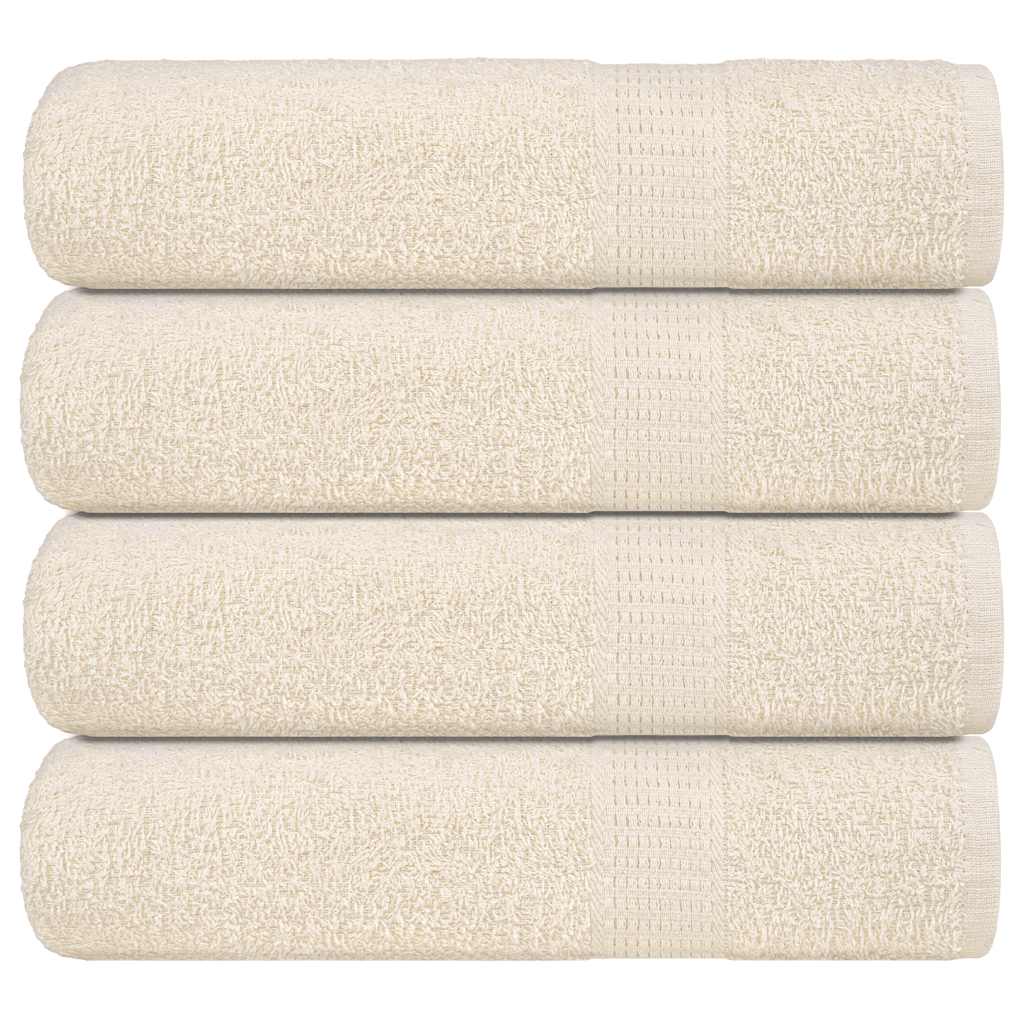Badhanddoeken 4 st 100x150 cm 360 g/m² 100% katoen crèmekleurig