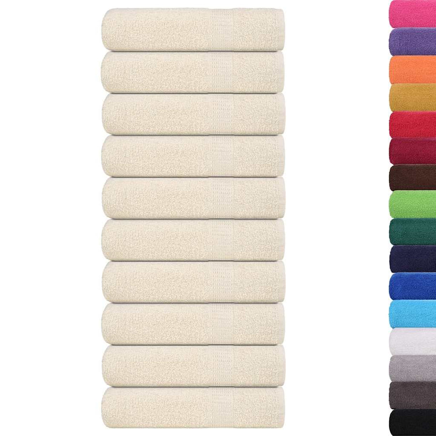 Badhanddoeken 10 st 100x150cm 360 g/m² 100% katoen crèmekleurig