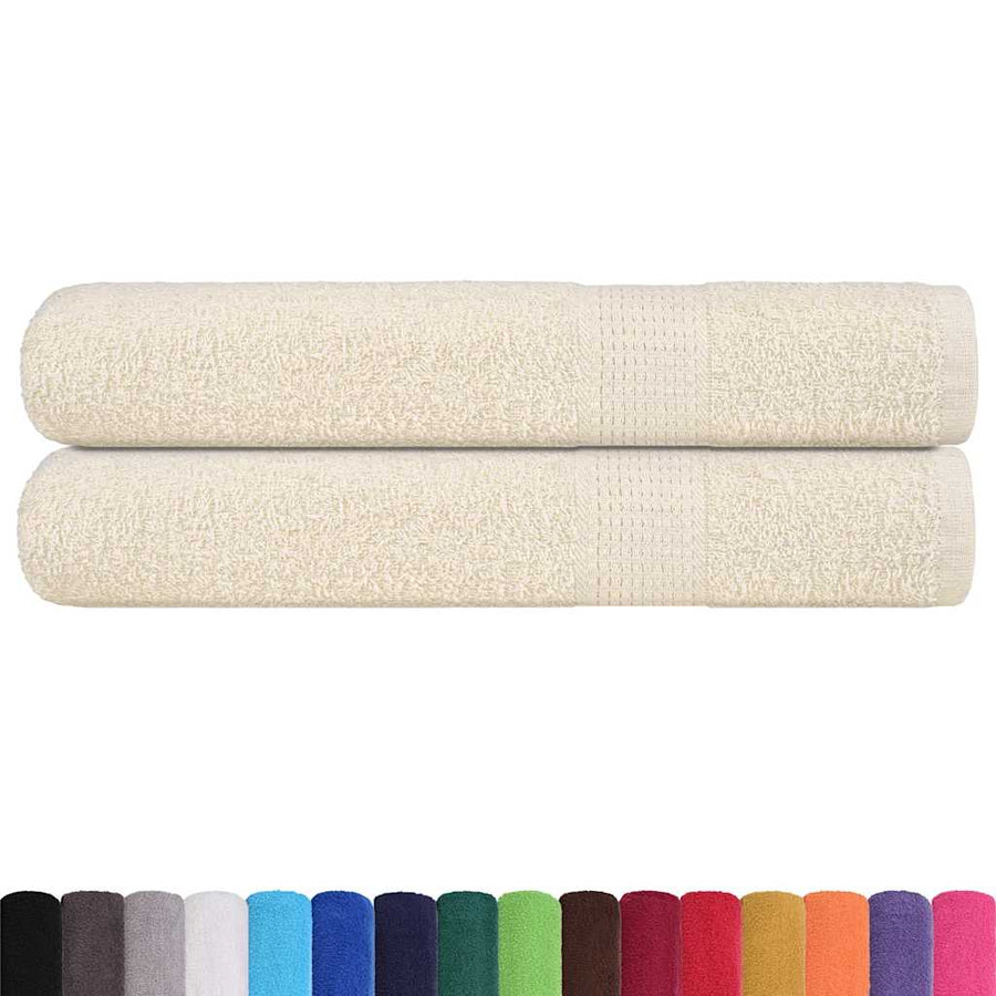 Saunahanddoeken 2 st 80x200 cm 360 g/m² 100% katoen crème