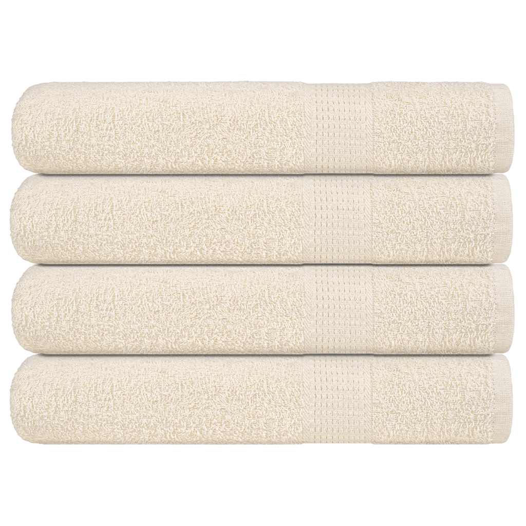 Handdoeken 4 st 100x200 cm 360 g/m² 100% katoen crèmekleurig