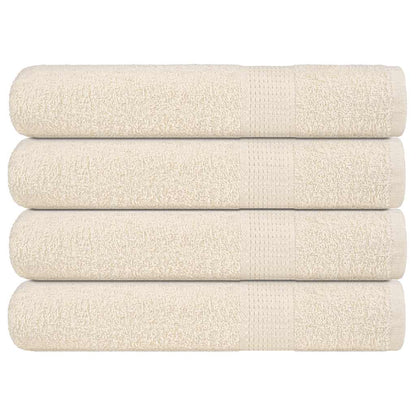 Handdoeken 4 st 100x200 cm 360 g/m² 100% katoen crèmekleurig