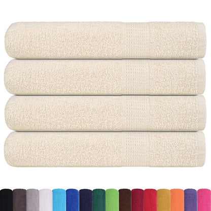 Handdoeken 4 st 100x200 cm 360 g/m² 100% katoen crèmekleurig