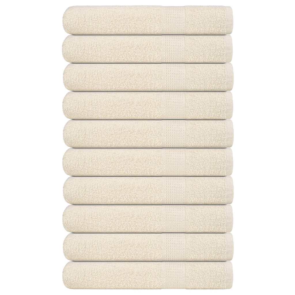 Handdoeken 10 st 100x200 cm 360 g/m² 100% katoen crèmekleurig