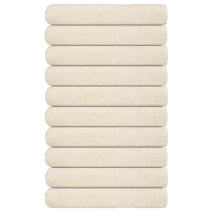 Handdoeken 10 st 100x200 cm 360 g/m² 100% katoen crèmekleurig