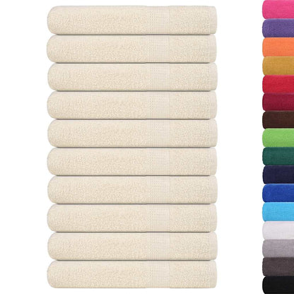 Handdoeken 10 st 100x200 cm 360 g/m² 100% katoen crèmekleurig
