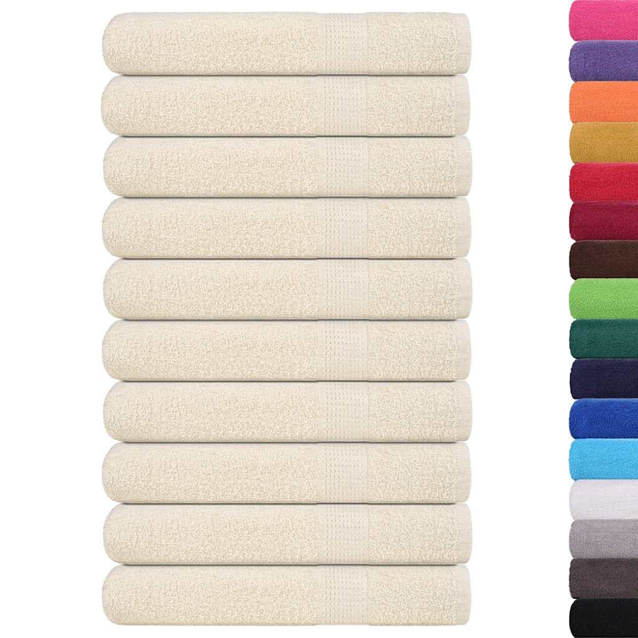 Handdoeken 10 st 100x200 cm 360 g/m² 100% katoen crèmekleurig