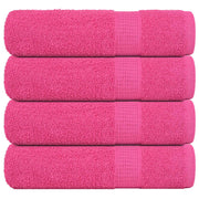 Handdoeken 4 st 50x100 cm roze katoen