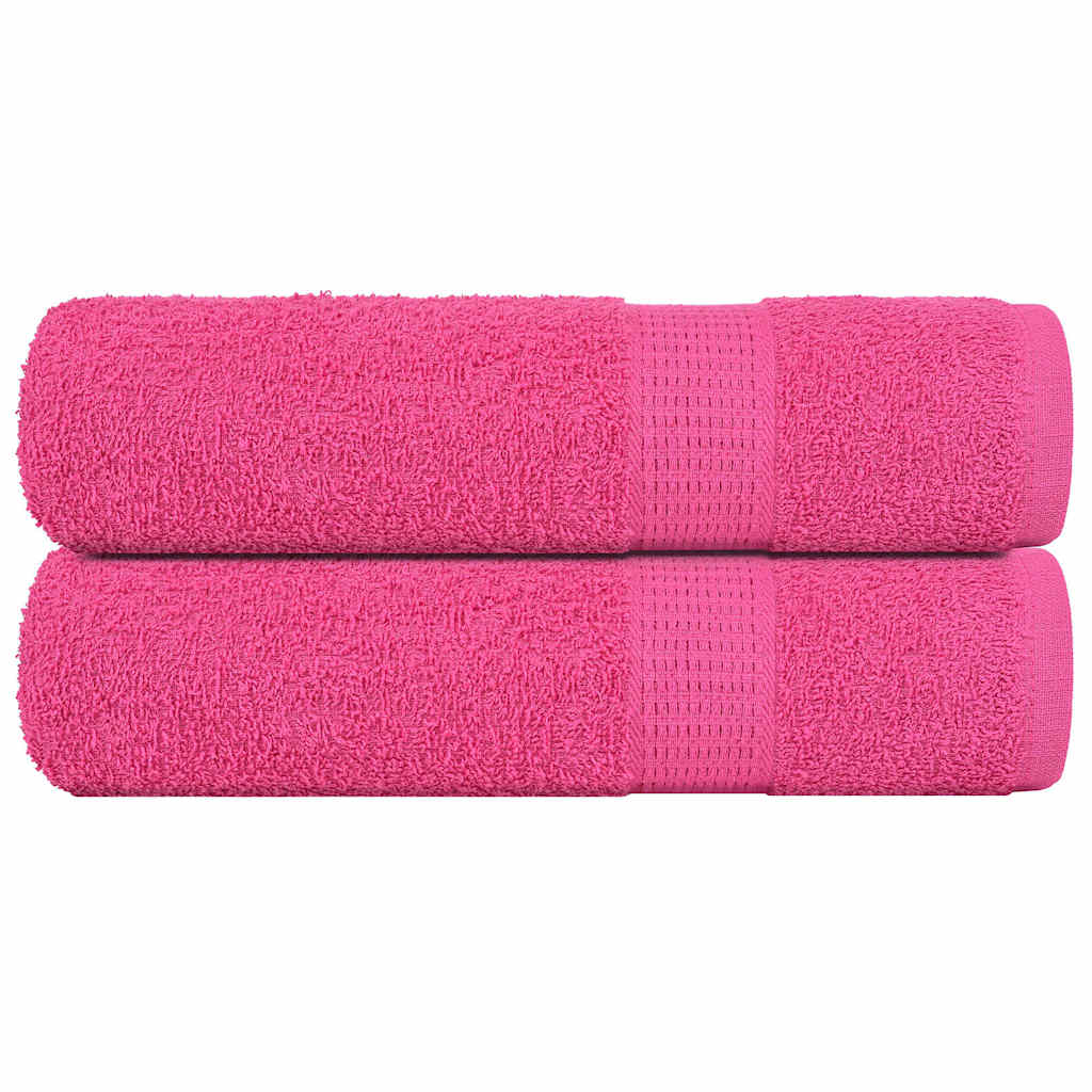 Douchehanddoeken 2 st 70x140 cm 360 g/m² 100% katoen roze