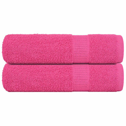 Douchehanddoeken 2 st 70x140 cm 360 g/m² 100% katoen roze