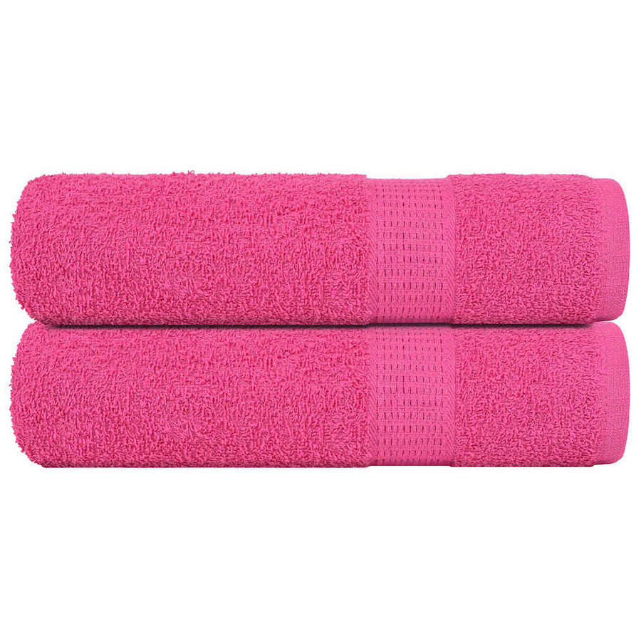 Douchehanddoeken 2 st 70x140 cm 360 g/m² 100% katoen roze