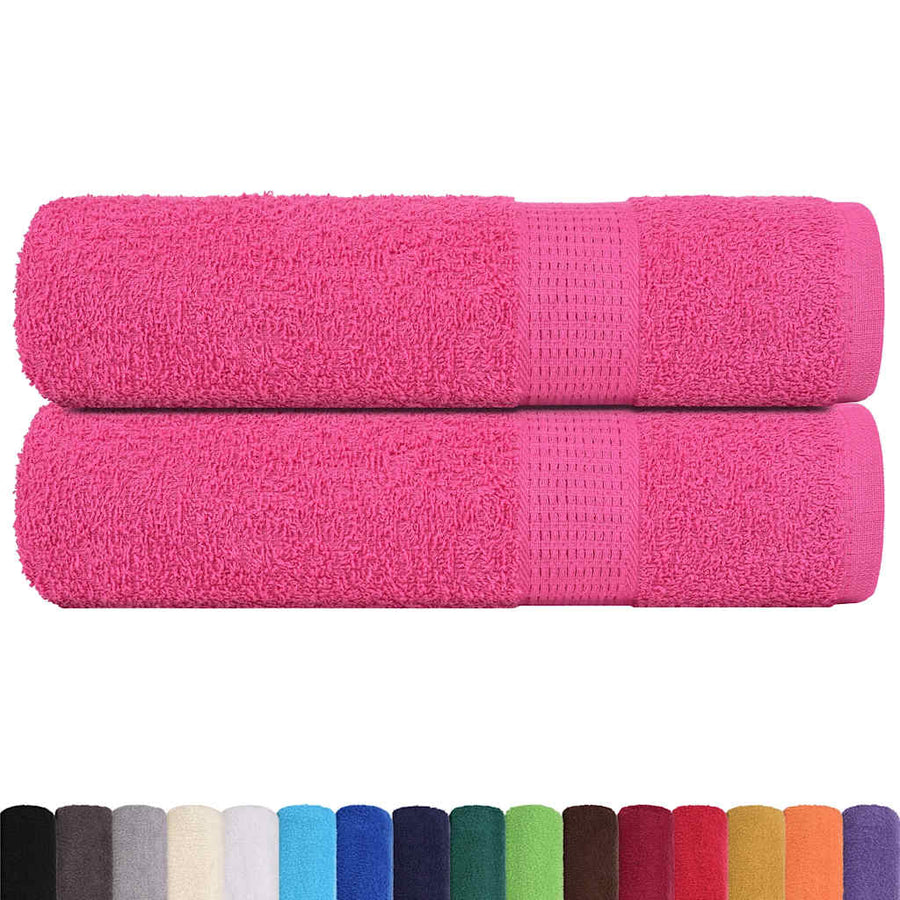 Douchehanddoeken 2 st 70x140 cm 360 g/m² 100% katoen roze