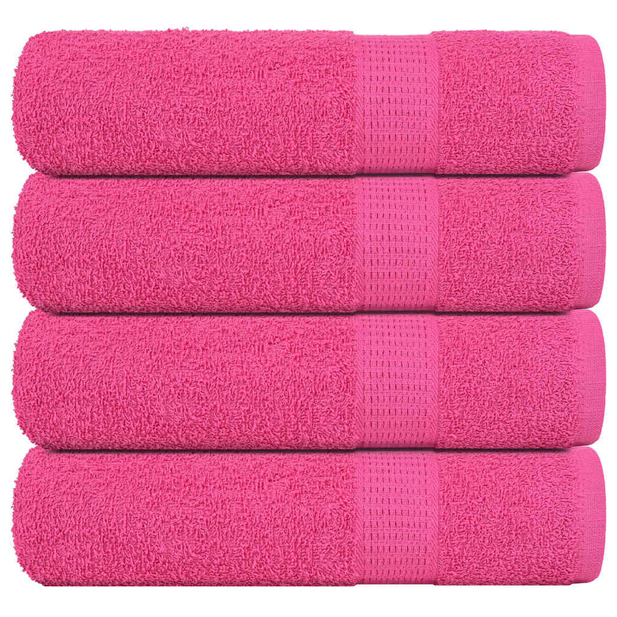 Douchehanddoeken 4 st 70x140 cm 360 g/m² 100% katoen roze