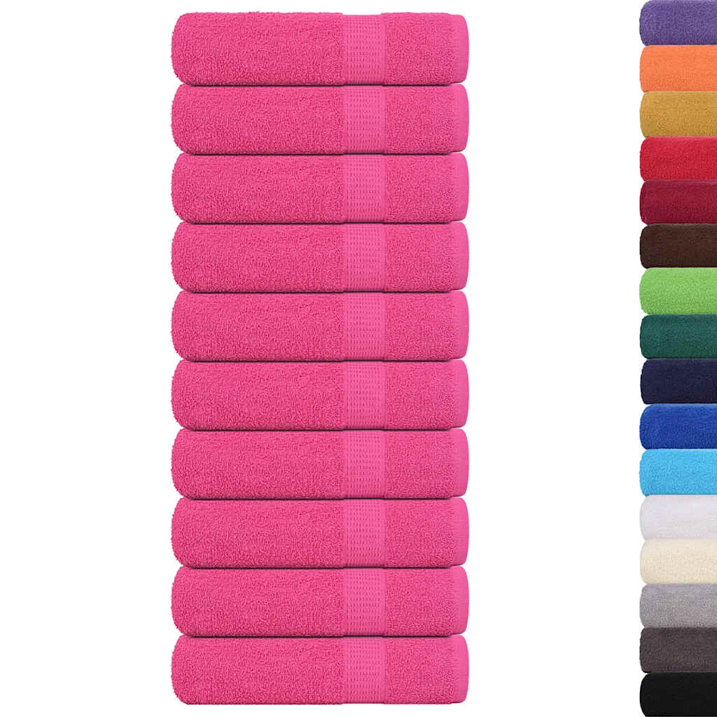 Douchehanddoeken 10 st 70x140 cm 360 g/m² 100% katoen roze