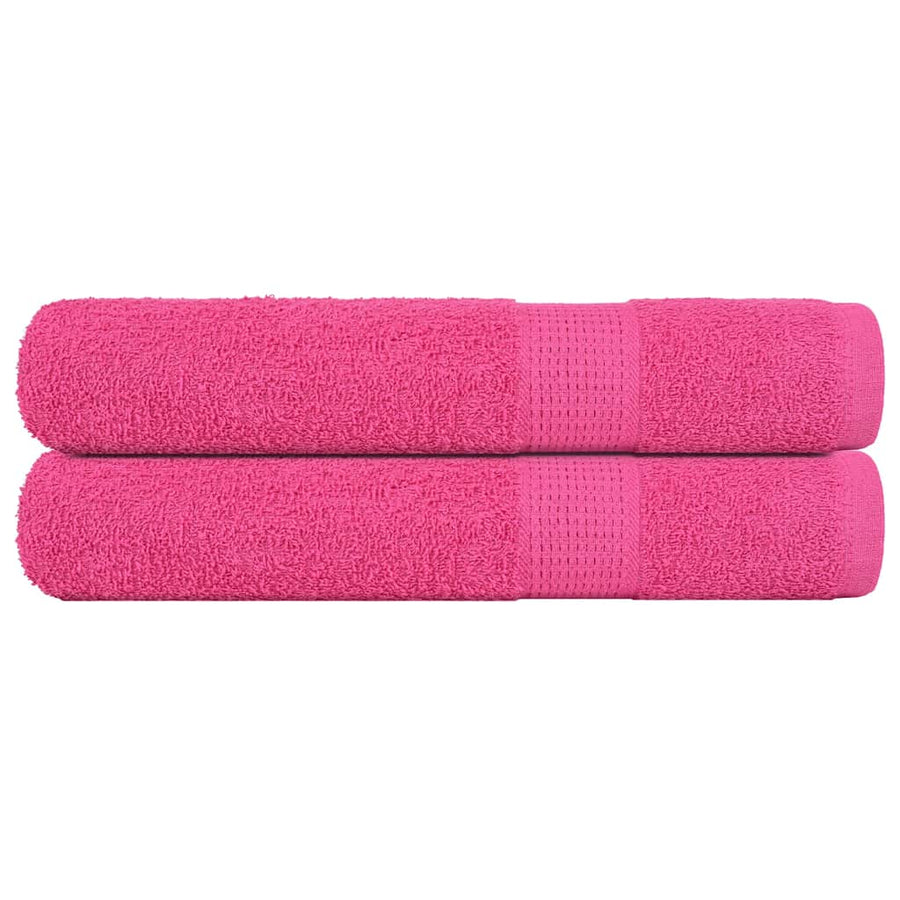 Saunahanddoeken 2 st 80x200 cm 360 g/m² 100% katoen roze