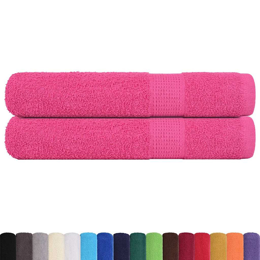 Saunahanddoeken 2 st 80x200 cm 360 g/m² 100% katoen roze