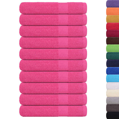 Saunahanddoeken 10 st 80x200 cm 360 g/m² 100% katoen roze