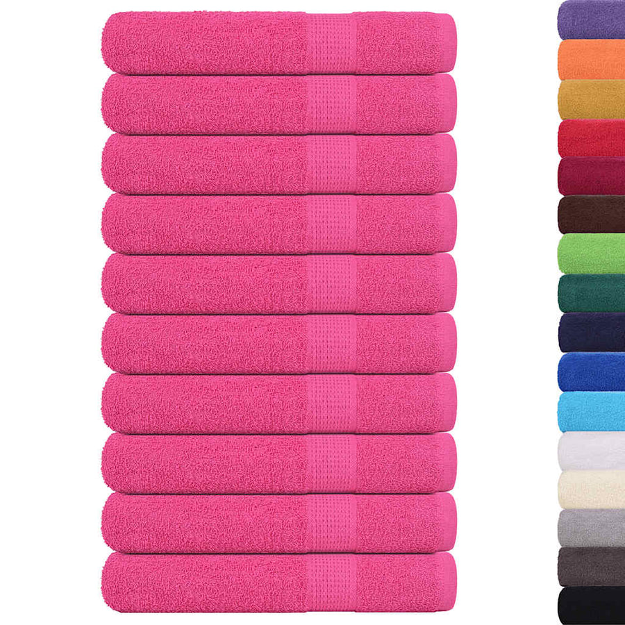 Saunahanddoeken 10 st 80x200 cm 360 g/m² 100% katoen roze
