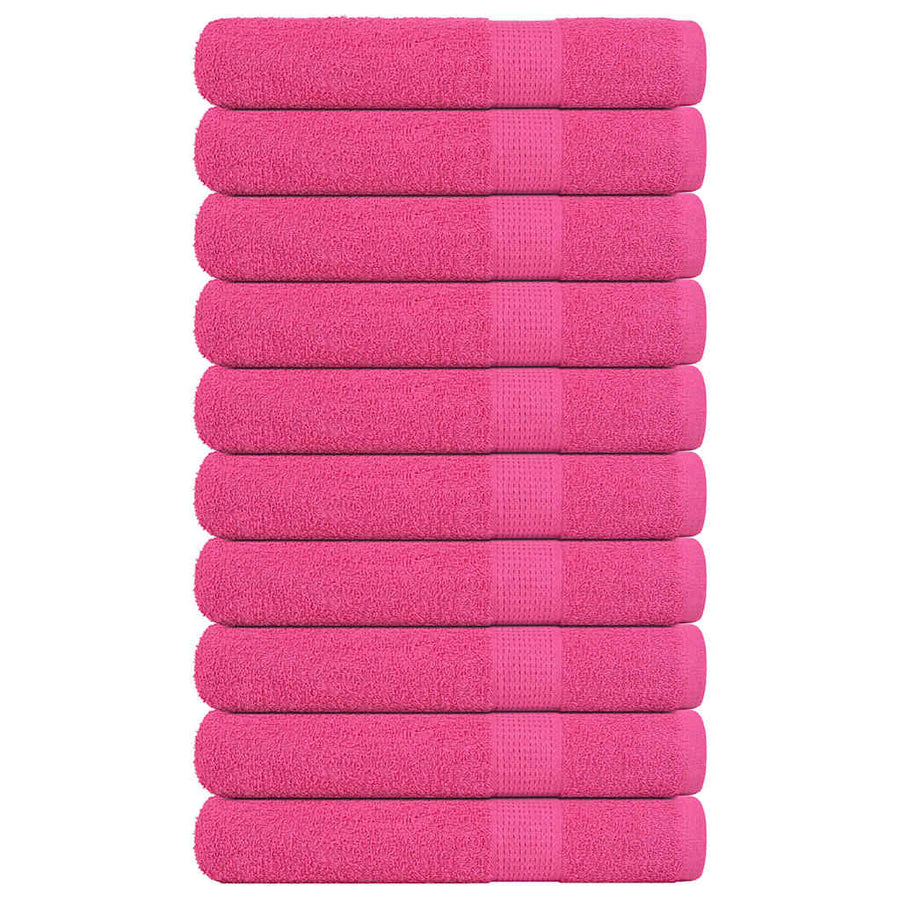 Handdoeken 10 st 100x200 cm 360 g/m² 100% katoen roze