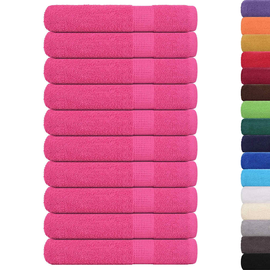 Handdoeken 10 st 100x200 cm 360 g/m² 100% katoen roze