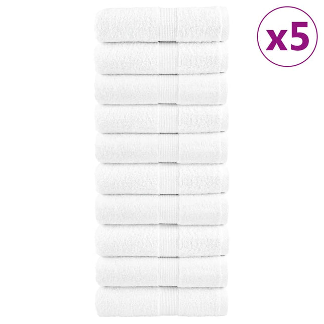 Washandjes 50 st hoogwaardig 600 g/m² 30x30 cm 100% katoen wit