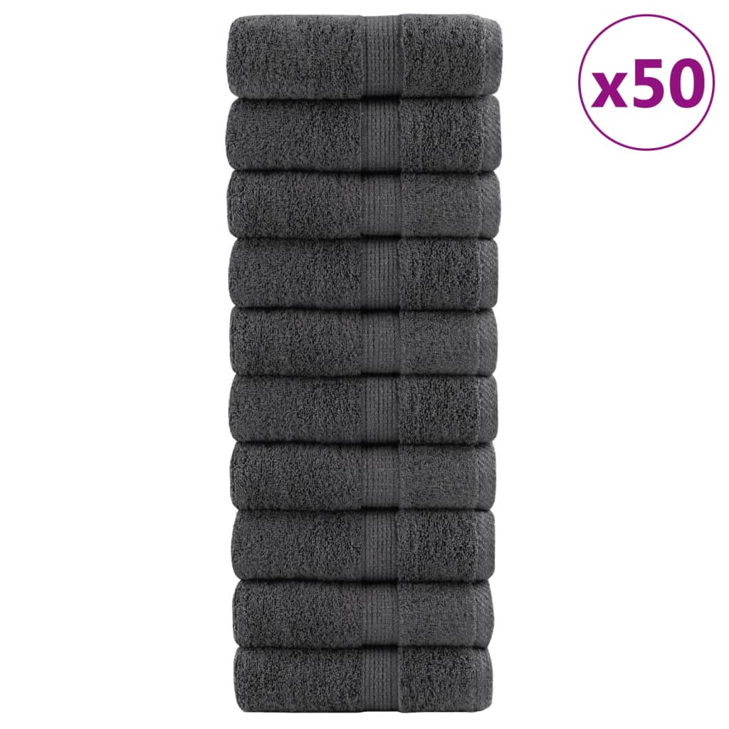 Washandjes SOLUND 50 st 600 g/m² 15x21 cm antracietkleurig