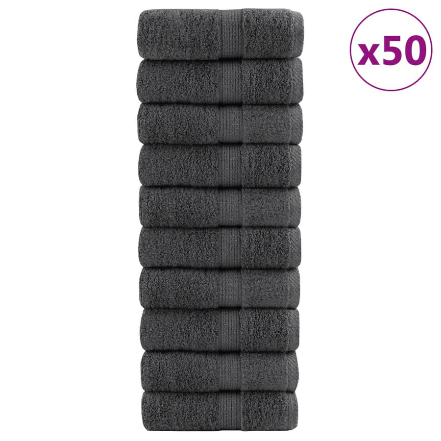 Washandjes SOLUND 50 st 600 g/m² 15x21 cm antracietkleurig