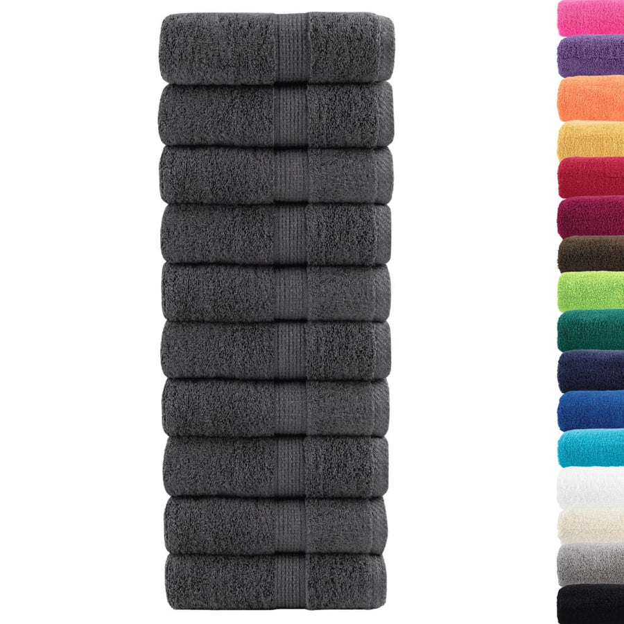 Washandjes SOLUND 50 st 600 g/m² 15x21 cm antracietkleurig
