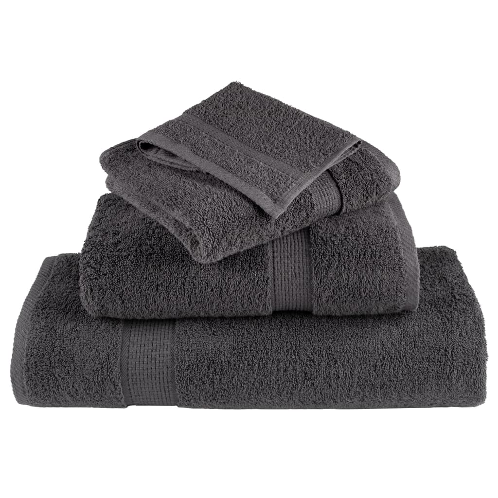 Washandjes SOLUND 50 st 600 g/m² 15x21 cm antracietkleurig