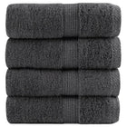 Washandjes 4 stuks antraciet 30x30 cm 600 g/m² katoen