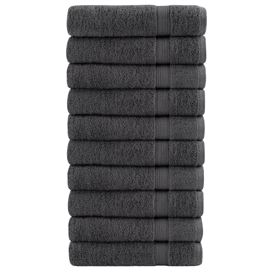 Handdoeken 10 st 600 g/m² 50x100 cm 100% katoen antracietkleur