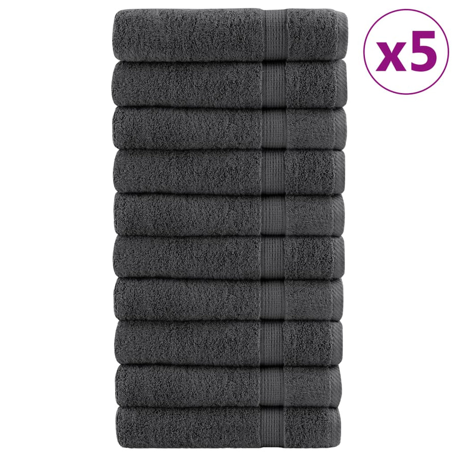 Handdoeken 50 st 600 g/m² 50x100 cm 100% katoen antracietkleur