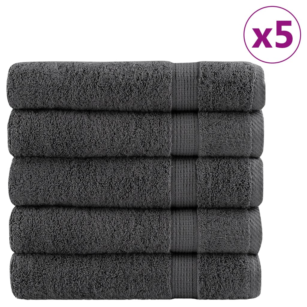 Badhanddoeken 25 st 600 g/m² 70x140 cm 100% katoen antraciet