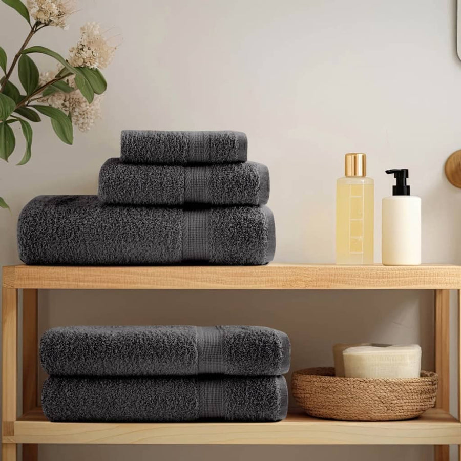 Saunadoeken 2 st 600 g/m² 80x200 cm 100% katoen antracietkleur