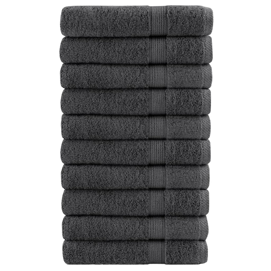 Saunadoeken 10 st 600 g/m² 80x200 cm 100% katoen antracietkleur