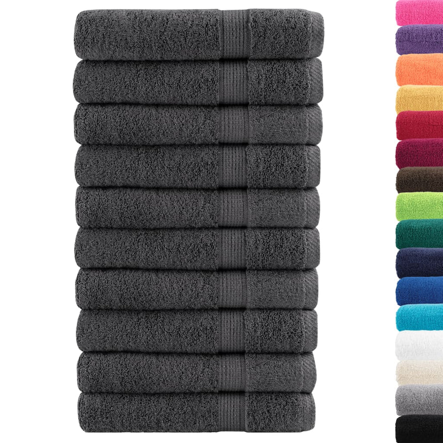 Saunadoeken 10 st 600 g/m² 80x200 cm 100% katoen antracietkleur