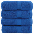 Washandjes 4 stuks blauw 30x30 cm 600 g/m²