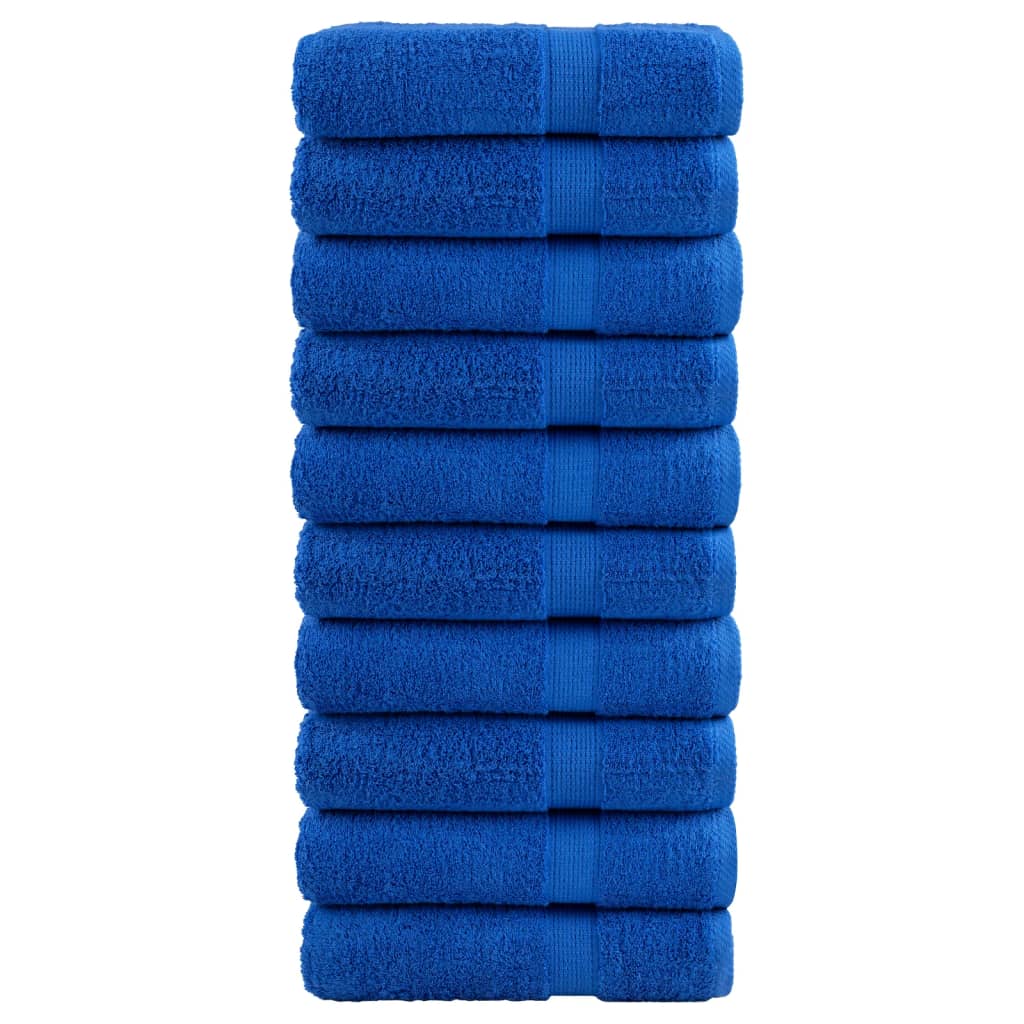 Handdoeken 10 st 600 g/m² 50x100 cm 100% katoen blauw