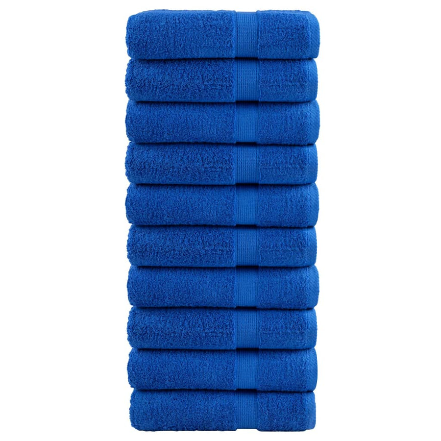 Handdoeken 10 st 600 g/m² 50x100 cm 100% katoen blauw