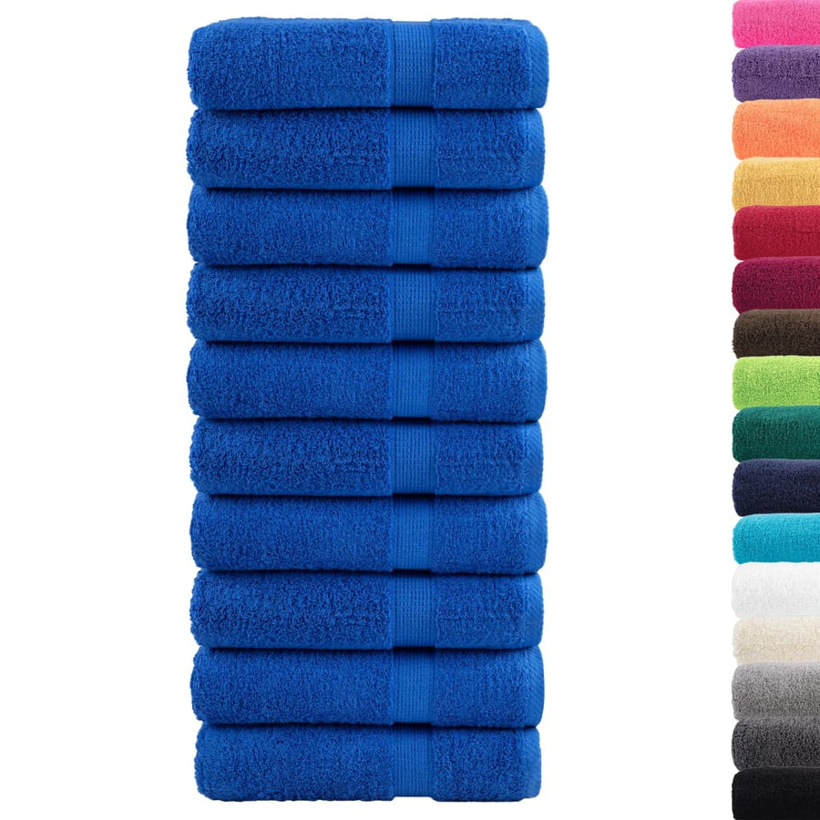 Badhanddoeken 10 st 600 g/m² 100x150 cm 100% katoen blauw