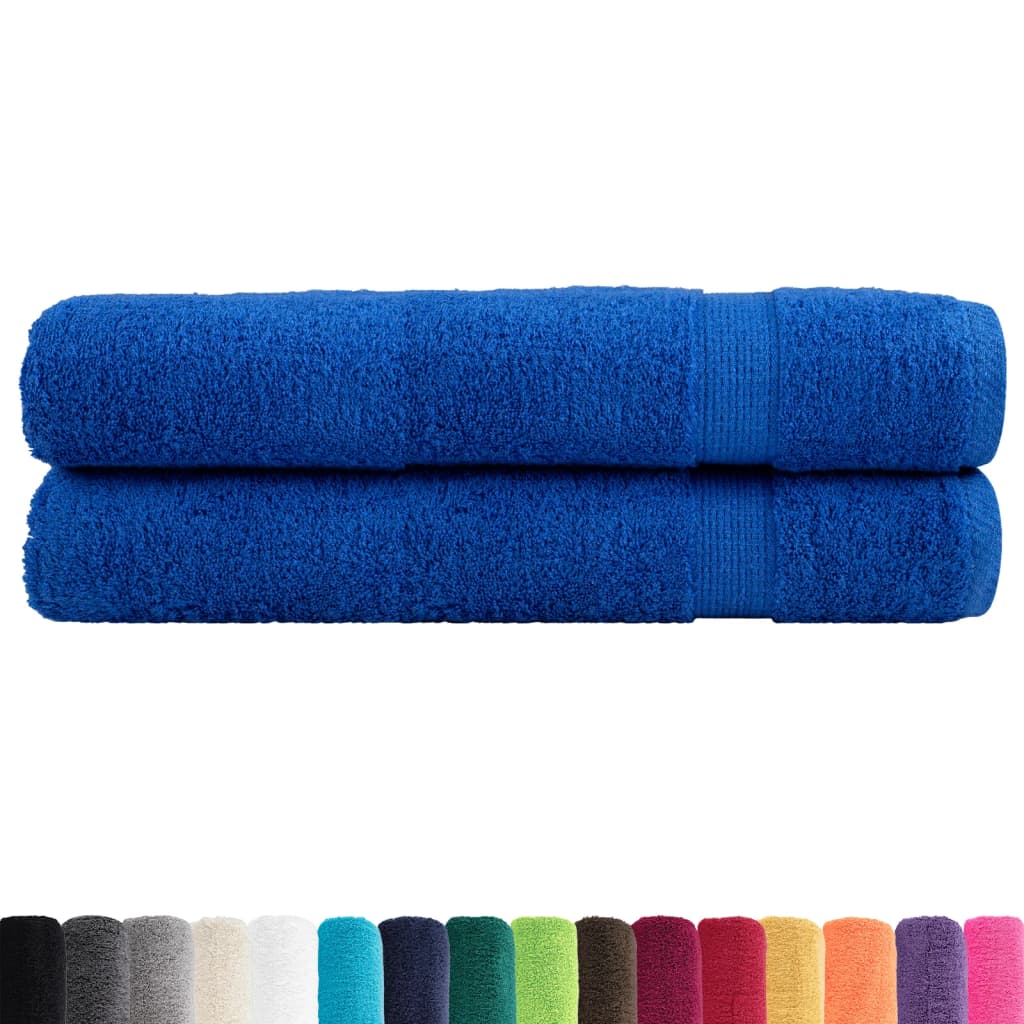 Saunadoeken SOLUND 2 st 600 g/m² 80x200 cm blauw