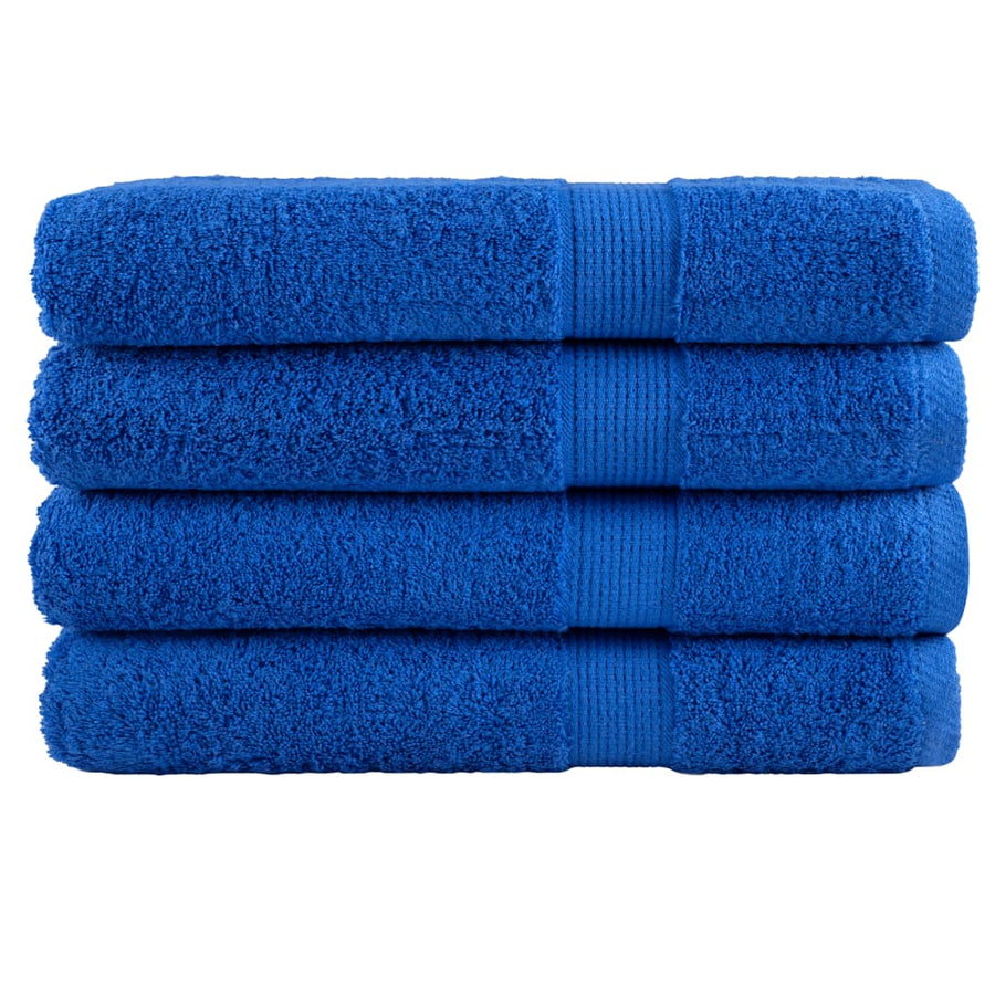 Handdoeken 4 st 600 g/m² 100x200 cm 100% katoen blauw