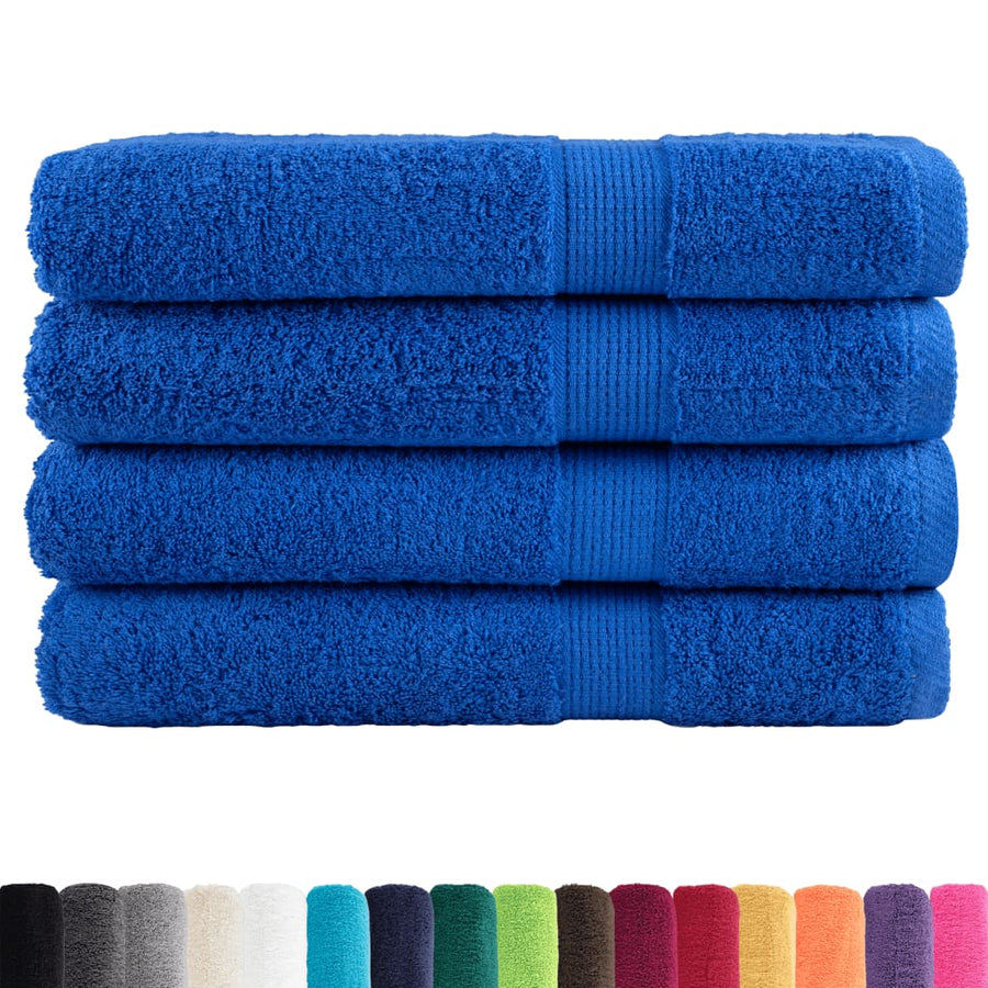 Handdoeken 4 st 600 g/m² 100x200 cm 100% katoen blauw