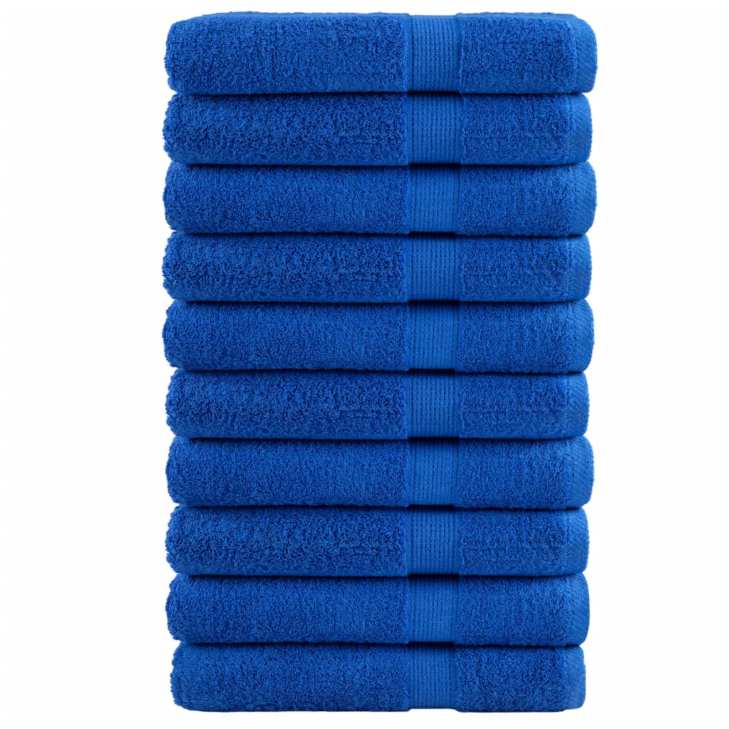 Handdoeken 10 st 600 g/m² 100x200 cm 100% katoen blauw